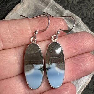 Common Blue Opal Earrings Stone Crystal Jewelry